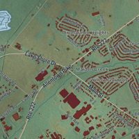 Second close-up of the map of Maidencreek, Pennsylvania print showing more streets and buildings