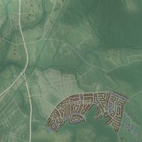 Second close-up of the map of Malcolm, Maryland print showing more streets and buildings