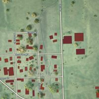Second close-up of the map of Malcolm, Nebraska print showing more streets and buildings