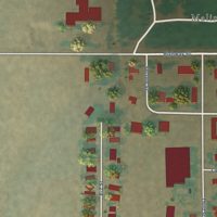 Second close-up of the map of Malin, Oregon print showing more streets and buildings