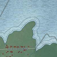 Second close-up of the map of Mallard Bay, Oklahoma print showing more streets and buildings