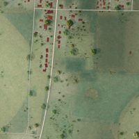 Second close-up of the map of Malone, Florida print showing more streets and buildings