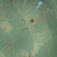 Second close-up of the map of Malpass Corner, North Carolina print showing more streets and buildings