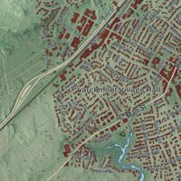 Second close-up of the map of the Town of Mamaroneck, New York print showing more streets and buildings