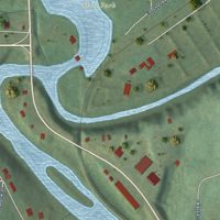 Second close-up of the map of Mammoth Spring, Arkansas print showing more streets and buildings