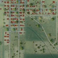 Second close-up of the map of Mamou, Louisiana print showing more streets and buildings