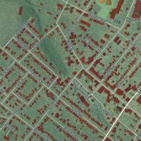 Second close-up of the map of Manasquan, New Jersey print showing more streets and buildings
