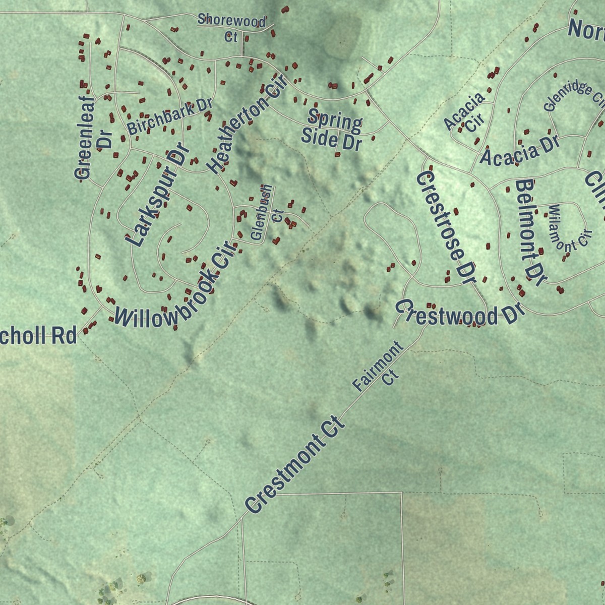 Second close-up of the map of Mancelona, Antrim County, Michigan print showing more streets and buildings