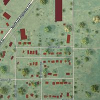 Second close-up of the map of Mancelona, Michigan print showing more streets and buildings