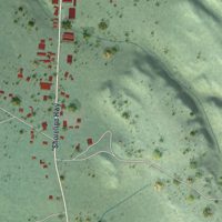 Second close-up of the map of Manchester, California print showing more streets and buildings