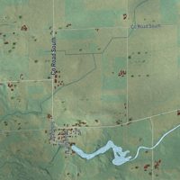 Second close-up of the map of Manchester, Green Lake County, Wisconsin print showing more streets and buildings