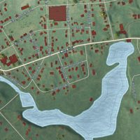 Second close-up of the map of Manchester, Michigan print showing more streets and buildings