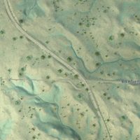Second close-up of the map of Mandaree, North Dakota print showing more streets and buildings