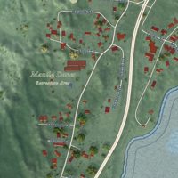 Second close-up of the map of Manila, California print showing more streets and buildings