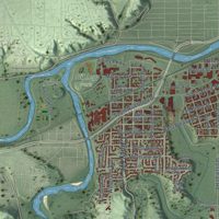 Second close-up of the map of Mankato, Minnesota print showing more streets and buildings