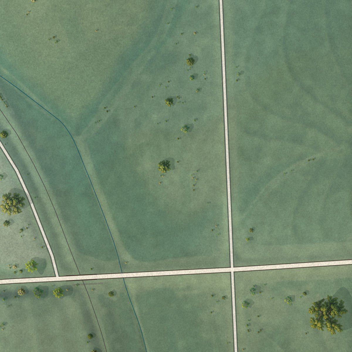 Second close-up of the map of Manley, Nebraska print showing more streets and buildings