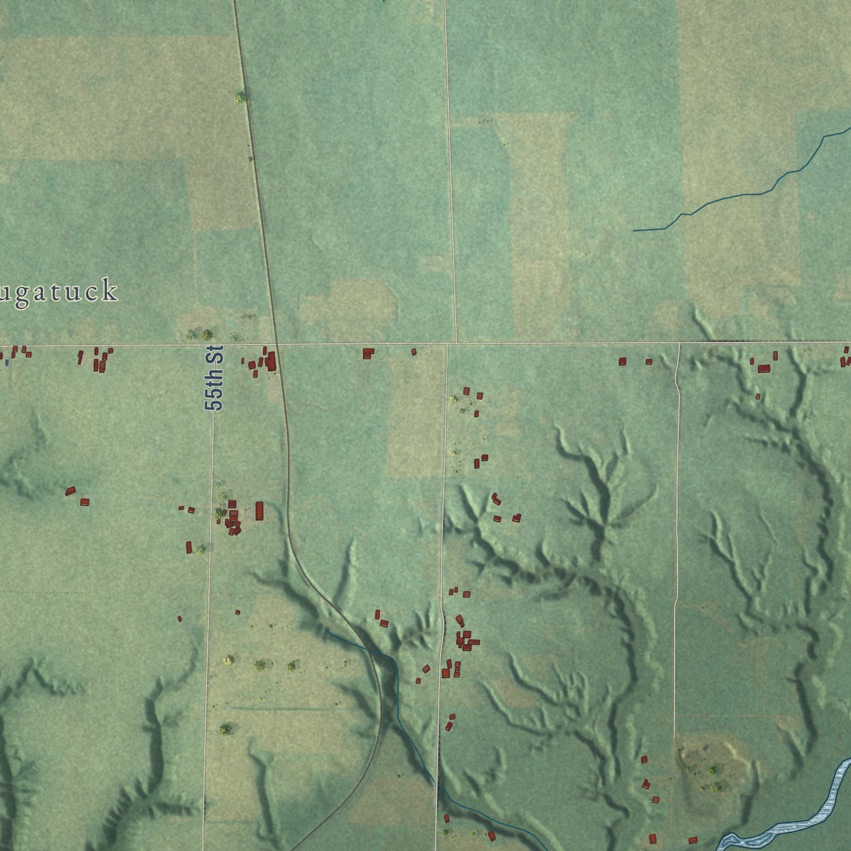 Second close-up of the map of Manlius, Michigan print showing more streets and buildings