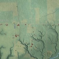 Second close-up of the map of Manlius, Michigan print showing more streets and buildings