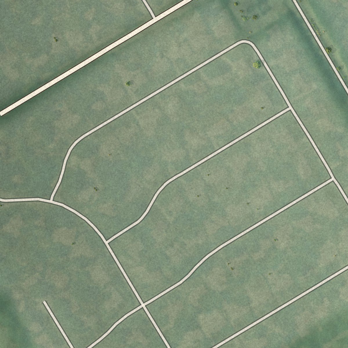 Second close-up of the map of Manor Creek, Kentucky print showing more streets and buildings