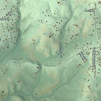 Second close-up of the map of Manor, Maryland print showing more streets and buildings