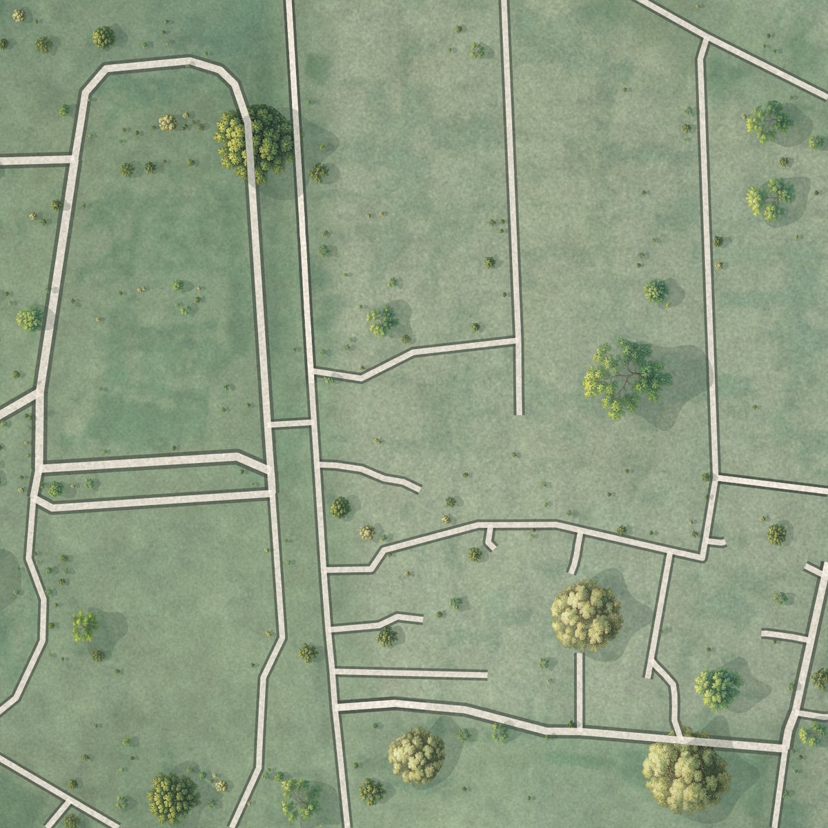 Second close-up of the map of Mansión del Sol, Puerto Rico print showing more streets and buildings