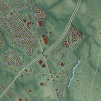Second close-up of the map of Mantua, New Jersey print showing more streets and buildings