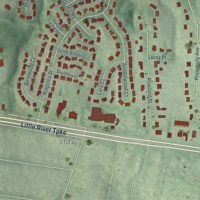 Second close-up of the map of Mantua, Virginia print showing more streets and buildings