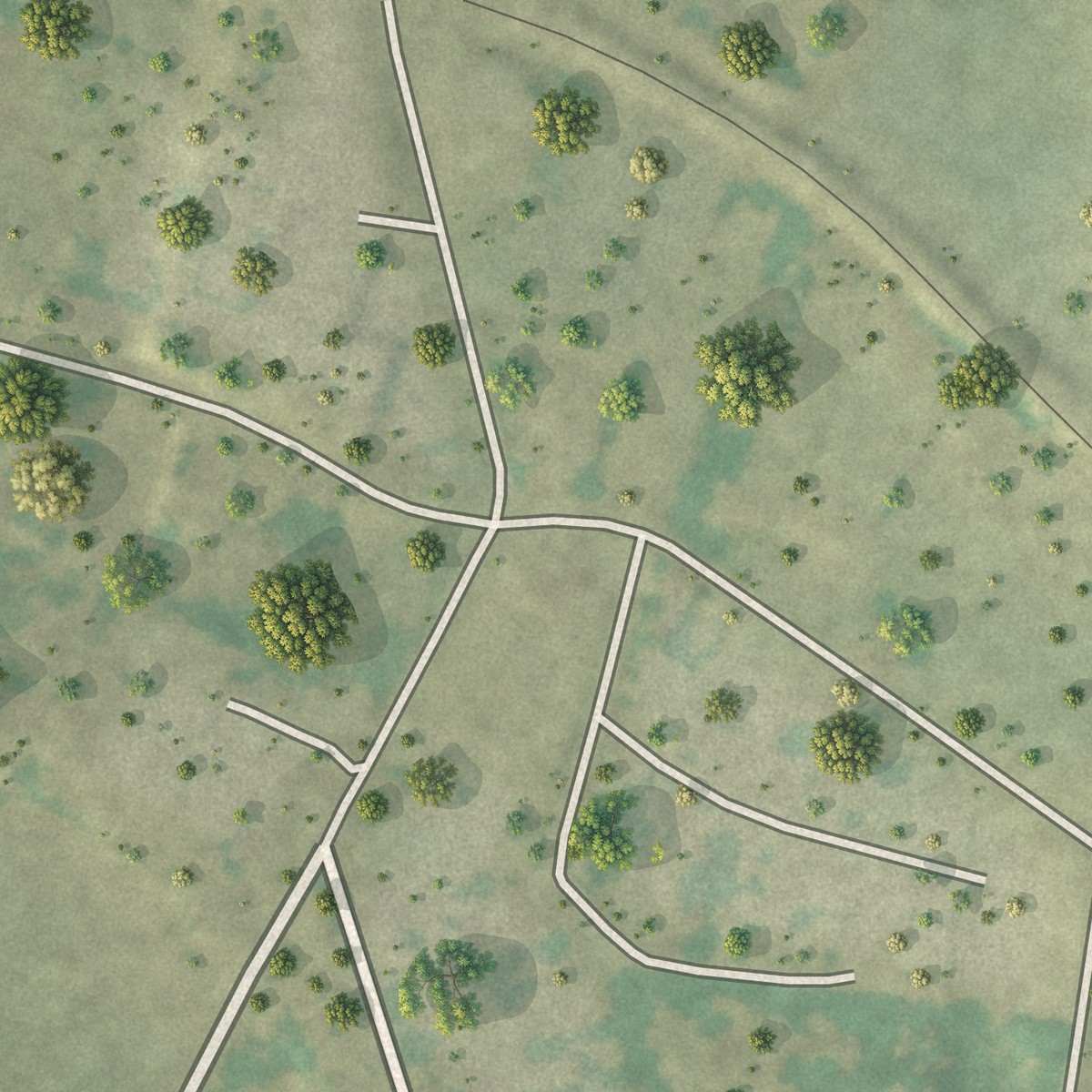 Second close-up of the map of Manuel Garcia II, Texas print showing more streets and buildings