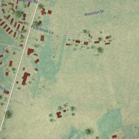 Second close-up of the map of Manville, South Carolina print showing more streets and buildings