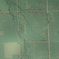 Second close-up of the map of Maple Grove, Saginaw County, Michigan print showing more streets and buildings