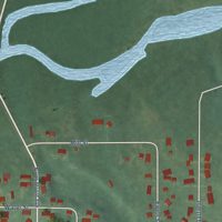 Second close-up of the map of Maple Rapids, Michigan print showing more streets and buildings