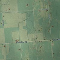 Second close-up of the map of Maple Valley, Sanilac County, Michigan print showing more streets and buildings
