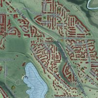Second close-up of the map of Maple Valley, Washington print showing more streets and buildings