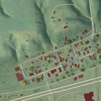 Second close-up of the map of Mapleton, Illinois print showing more streets and buildings