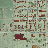 Second close-up of the map of Mapleton, Minnesota print showing more streets and buildings