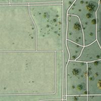 Second close-up of the map of Mapleview, Minnesota print showing more streets and buildings