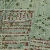 Second close-up of the map of Maplewood, Missouri print showing more streets and buildings