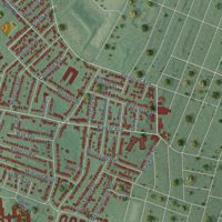 Second close-up of the map of Maplewood, New Jersey print showing more streets and buildings