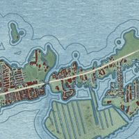 Second close-up of the map of Marathon, Florida print showing more streets and buildings