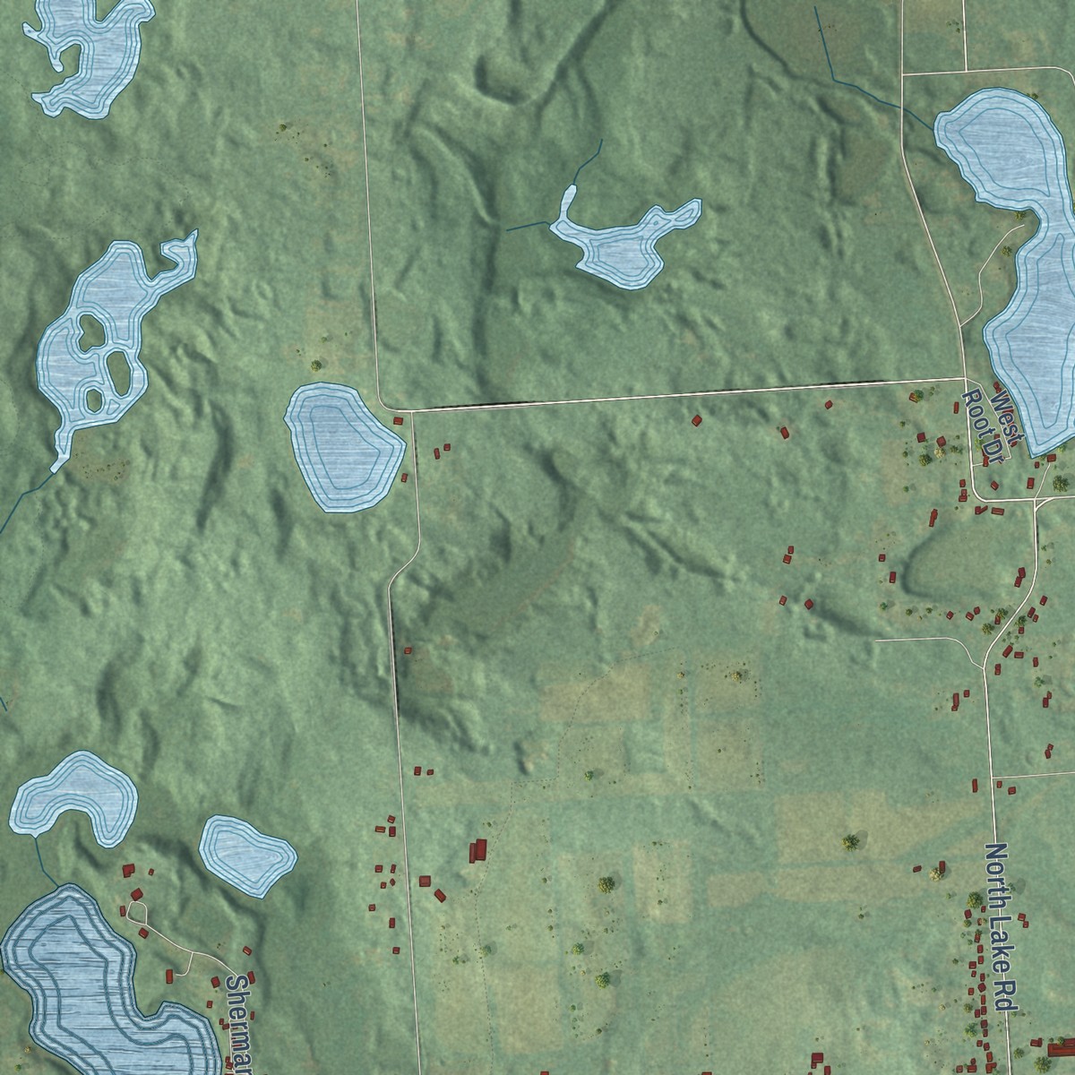 Second close-up of the map of Marathon, Michigan print showing more streets and buildings