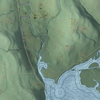 Second close-up of the map of Marathon, New York print showing more streets and buildings