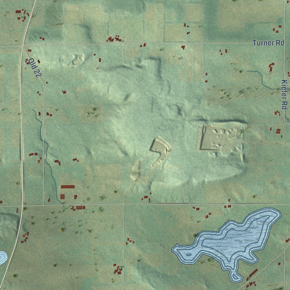 Second close-up of the map of Marcellon, Wisconsin print showing more streets and buildings