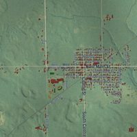 Second close-up of the map of Marcellus, Cass County, Michigan print showing more streets and buildings