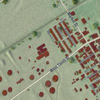 Second close-up of the map of Marcus Hook, Pennsylvania print showing more streets and buildings