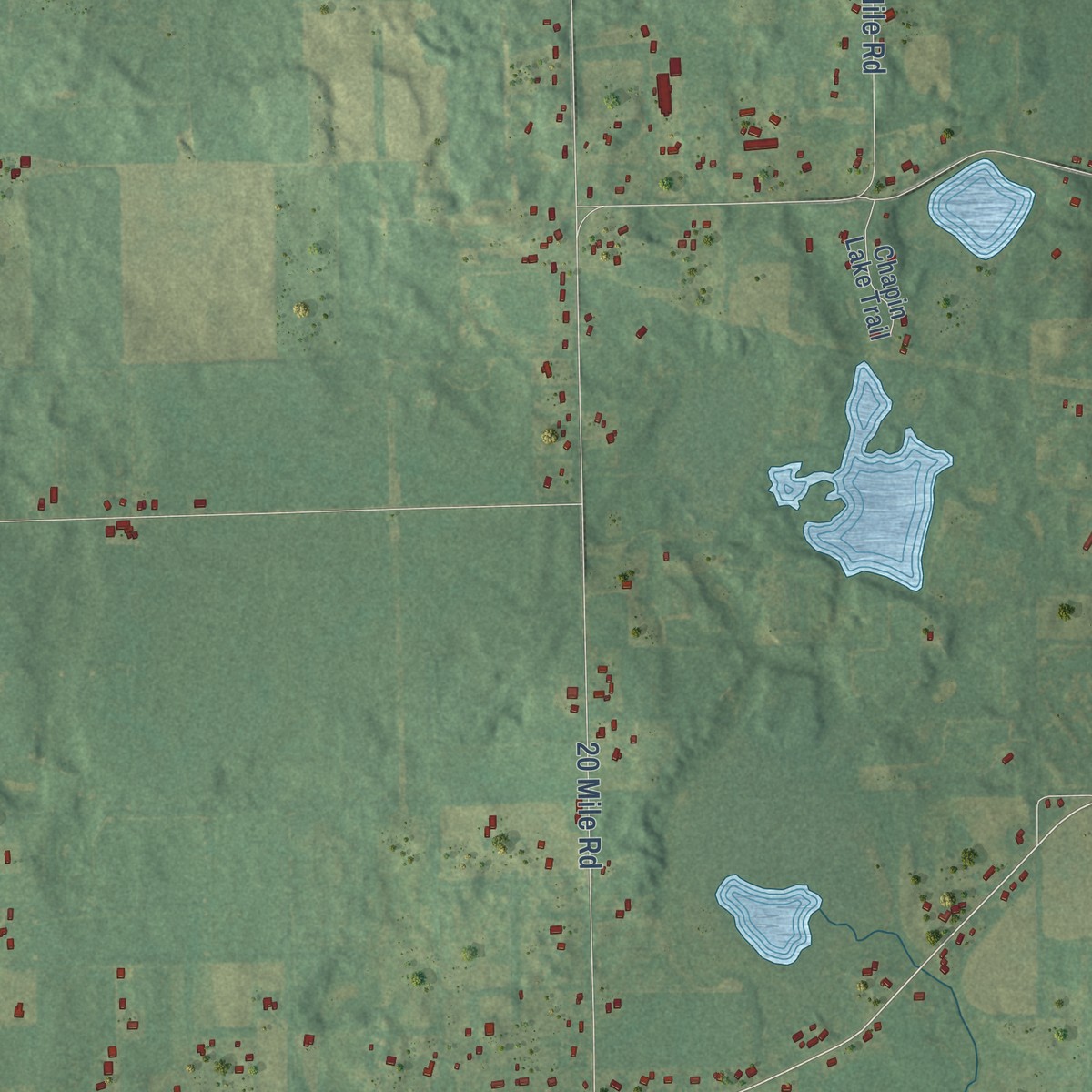Second close-up of the map of Marengo, Michigan print showing more streets and buildings