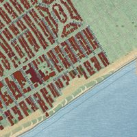 Second close-up of the map of Margate City, New Jersey print showing more streets and buildings