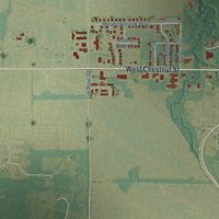Second close-up of the map of Marianna, Arkansas print showing more streets and buildings
