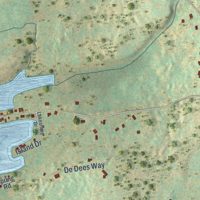 Second close-up of the map of Mariaville Lake, New York print showing more streets and buildings