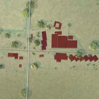Second close-up of the map of Marienthal, Kansas print showing more streets and buildings