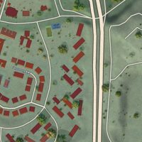 Second close-up of the map of Marin City, California print showing more streets and buildings